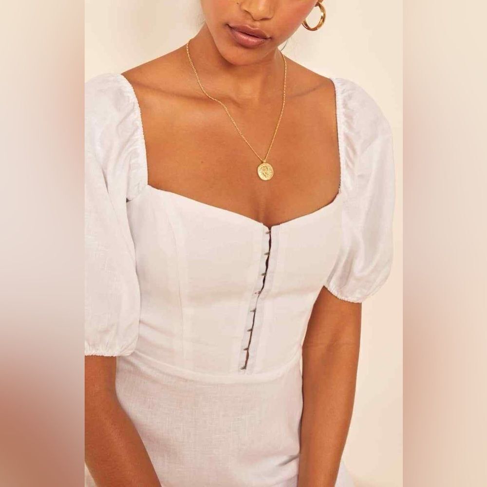 NWT Reformation Seattle Linen Dress in white - Picture 4 of 9